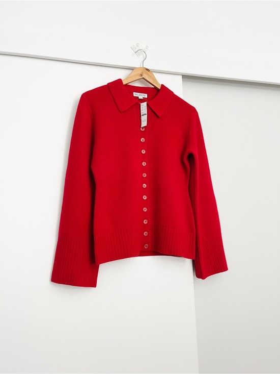 J. Crew Sweaters - NWT J Crew 100% Lambs Wool Red Cardigan Stitch Sweater Size Small